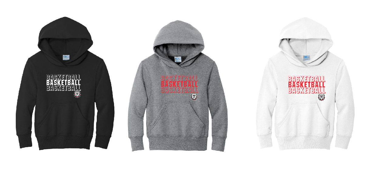 North Gwinnett Basketball Core Fleece Pullover Hooded Sweatshirt Design 1 - Youth