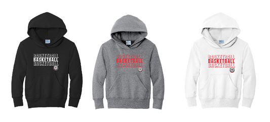 North Gwinnett Basketball Core Fleece Pullover Hooded Sweatshirt Design 1 - Youth