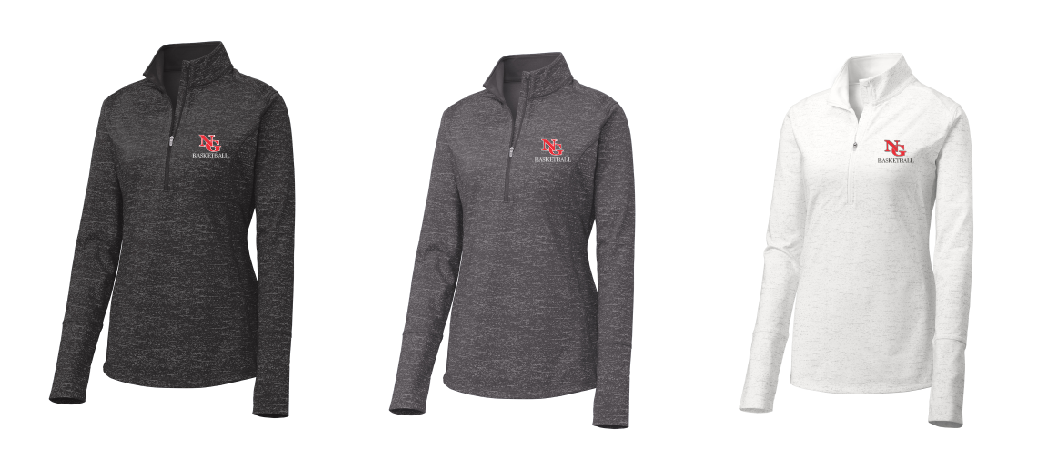 North Gwinnet Basketball Women's Sport-Wick Stretch Reflective Heather 1/2-Zip Pullover - Design 1
