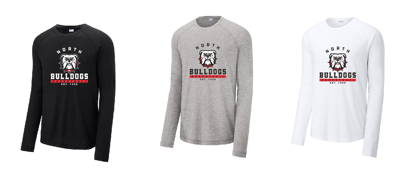 North Gwinnett Basketball Long Sleeve Performance Tshirt Design 2  Adult
