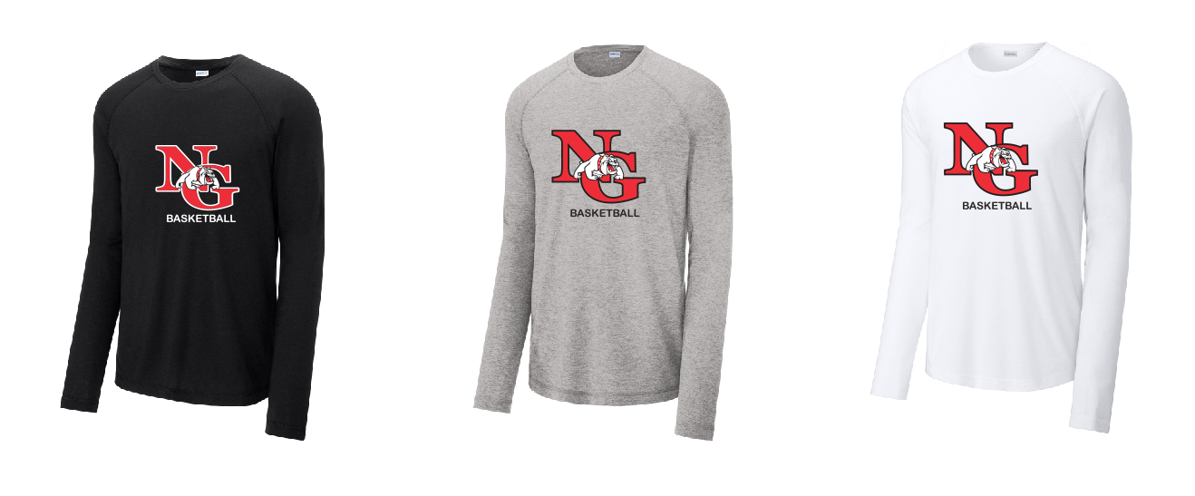 North Gwinnett Basketball Long Sleeve Performance Tshirt Design 3  Adult
