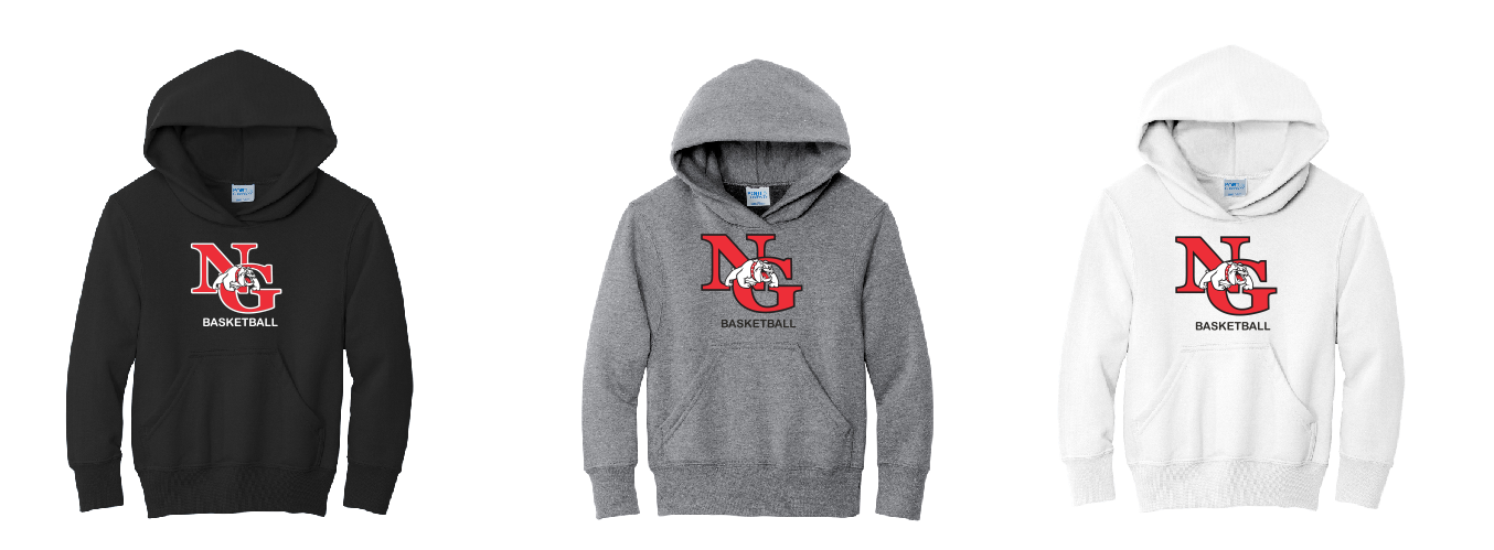North Gwinnett Basketball Core Fleece Pullover Hooded Sweatshirt Design 3 - Youth