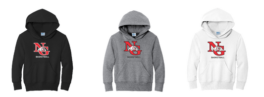 North Gwinnett Basketball Core Fleece Pullover Hooded Sweatshirt Design 3 - Youth