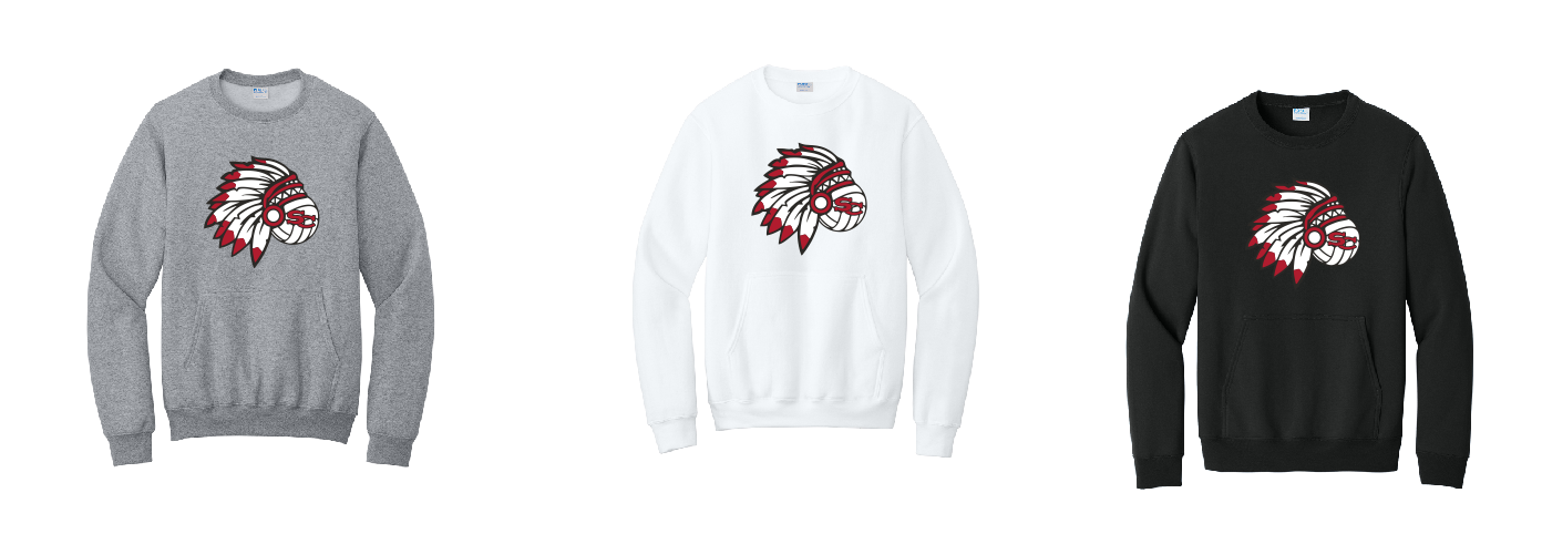 Stephens County Volleyball Heavy Crew with Pocket - Design 1 - ADULT