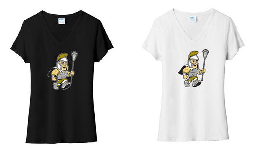 Anderson Trojan Guy - Port & Co Women's Tri-Blend V-Neck Tee